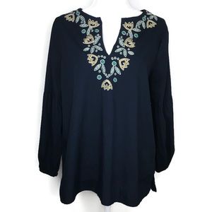Women’s embroidered Blouse Boho Tunic Sz M